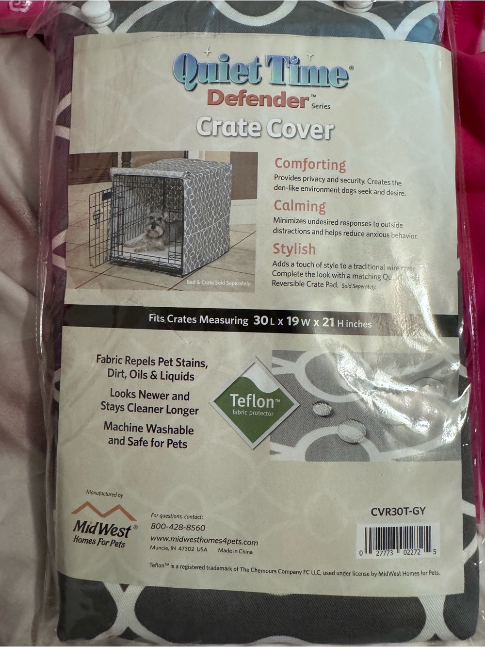 Quiet Time Defender Crate Cover in Gray and White